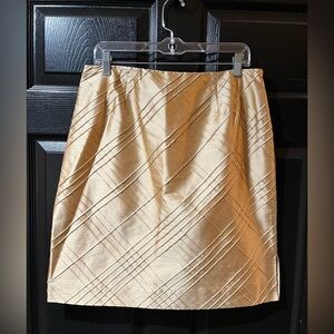NEW Talbots Pure Silk Gold Skirt NWT